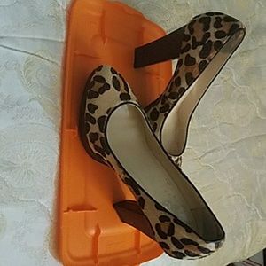 Calvin Klein Emmy Calf Hair Leopard Print 4" Platf